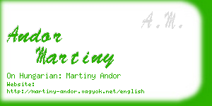 andor martiny business card